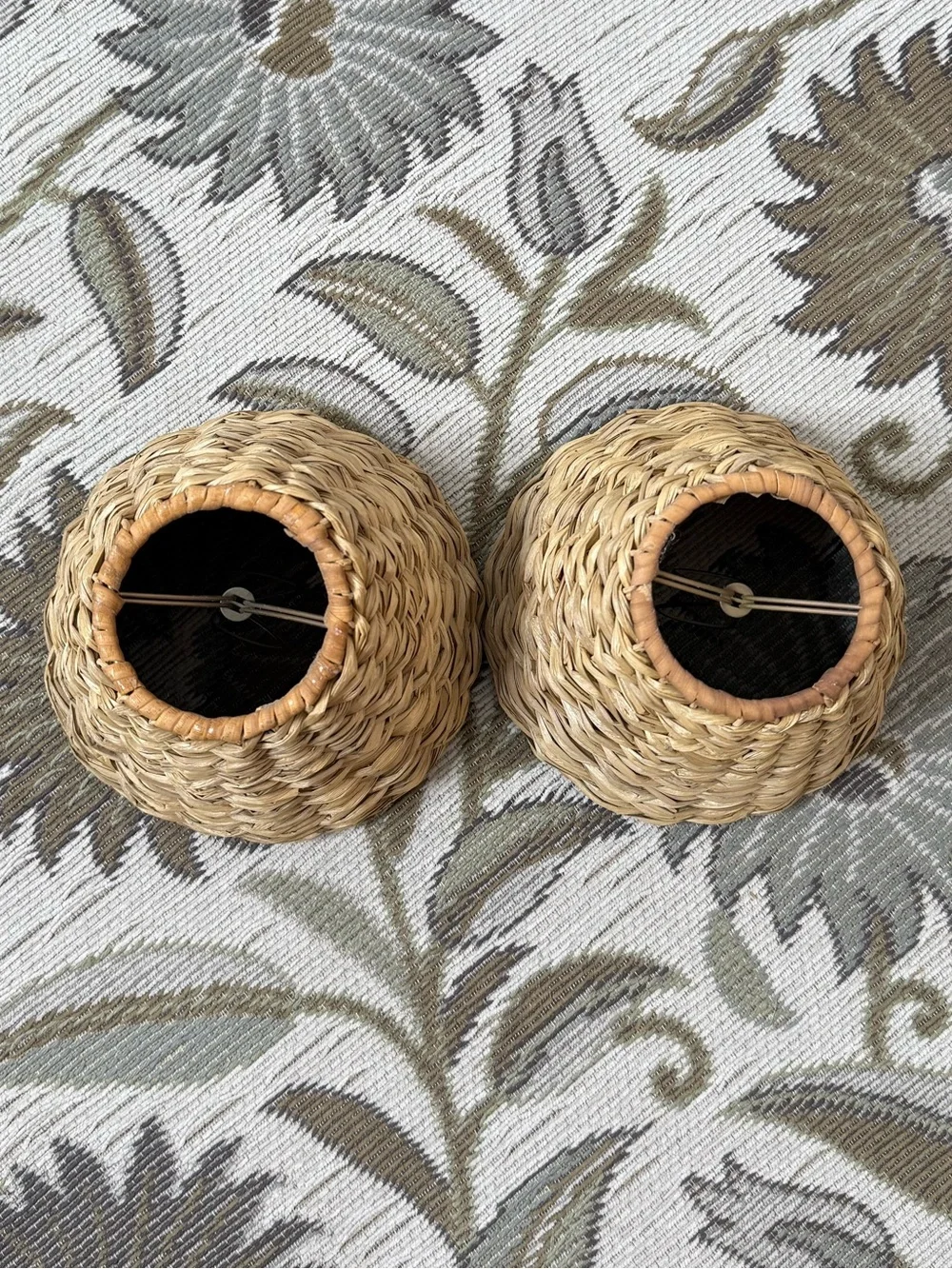 Natural Woven Rattan Lamp Shades - Set of 2